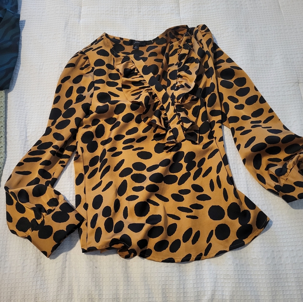 JCrew Flowy Long Sleeve Blouse